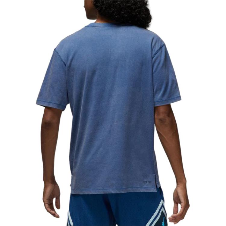 Jordan Logo Crew Neck Pullover Short Sleeve T-Shirt Men Tops Blue DH8920-493