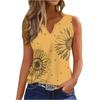 Women's Vest Fashion Casual Sleeveless Small V-neck Retro Printed T-shirt Outer Wear Vest Sexy