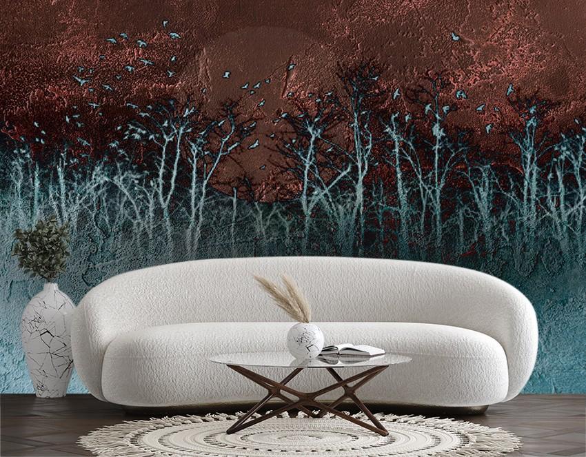 Wallpaper Blue Tree Night