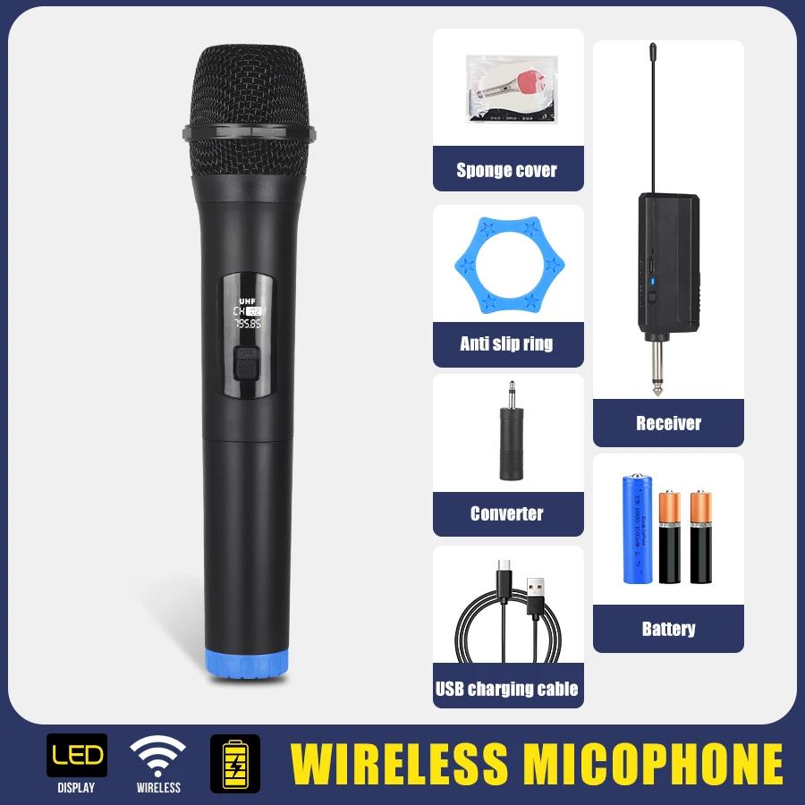 Wireless Microphone 2 Channels VHF Fixed Frequency Handheld Mic Micphone For Party Karaoke Professional Church Show Meeting