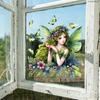 Green Elf Fairy Glass Stickers for Children's Room, Bedroom and Living Room