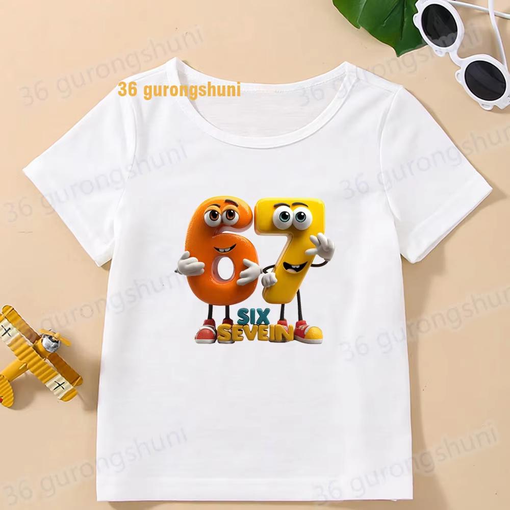 Kids 67 Themed Colorful Print TShirt Soft Cotton Fabric Breathable and Comfortable Ideal for Toddlers and Childrendf0280
