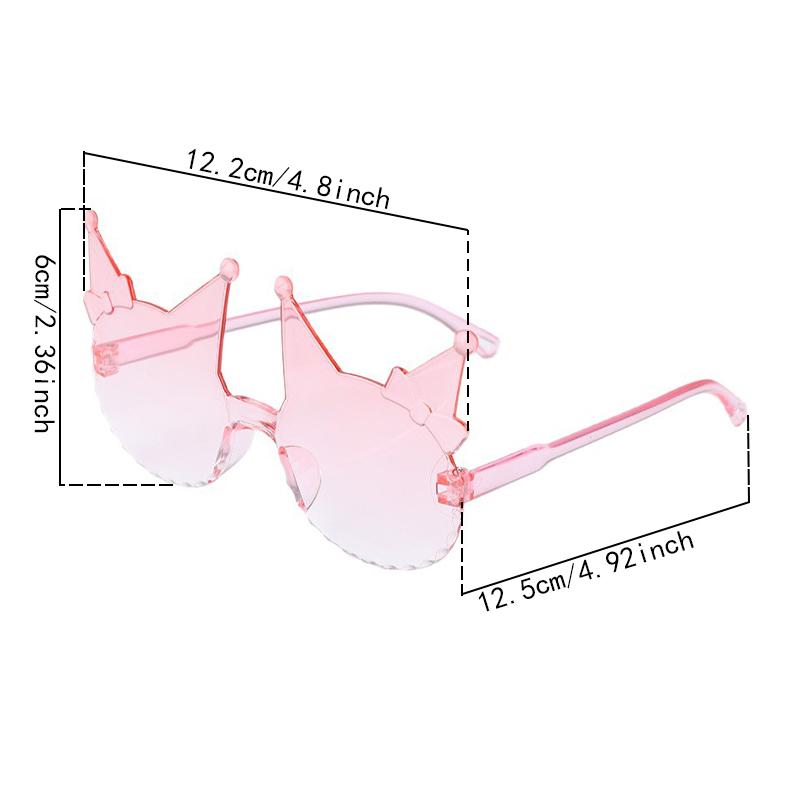 1/8 Pcs Rimless Kitten Shaped Sunglasses for Girls New Gradient Multi-color Decor Sun Glasses Cute Candy Color Kids Shades
