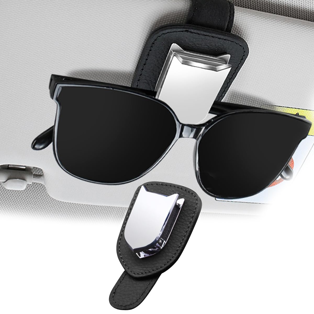 Temiry Universal Sunglasses Holder for Toyota Yaris and Toyota RAV4 Sun Leather Sun Visor with Glasses Black Harrier, Cross, Visor, Clip, чёрный