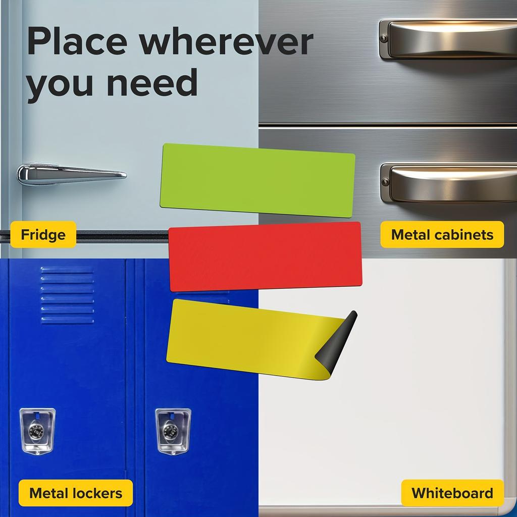 54pcs Colorful Magnetic Labels Writable Whiteboard Tag Fridge Office Garage Refrigerator Locker Shelf Organization Fridge Magnet