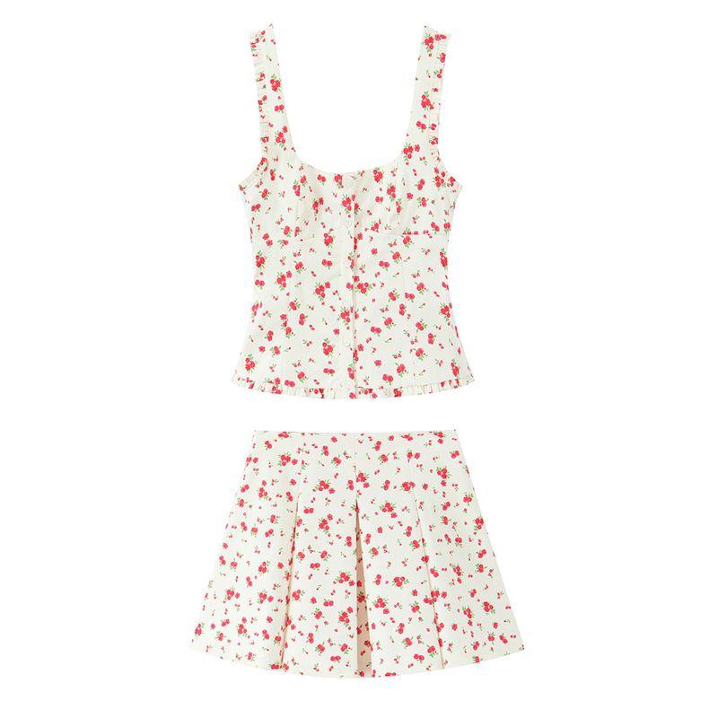 Kaslead New Arrival Women's Fashion Style Stretch Poplin Sleeveless Tops Skirt 4661076 2180404