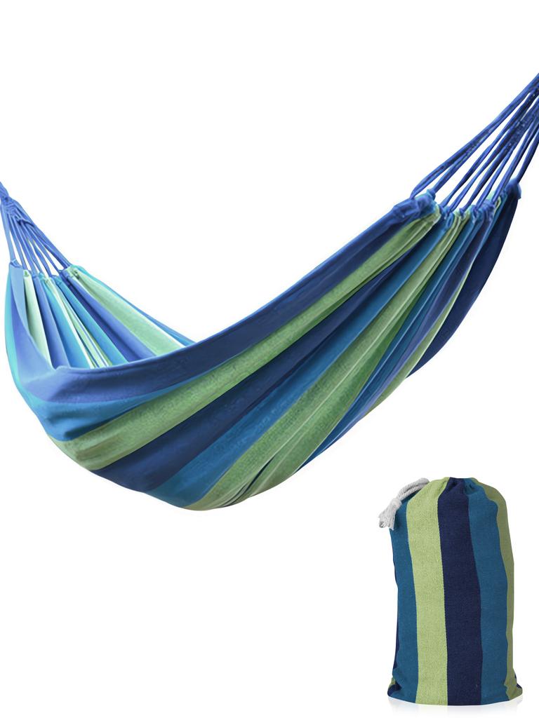 Red rope containing 260 * 100cm widened outdoor camping hammock, anti rollover canvas hammock, double thick hammock