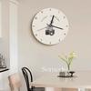 French Style Living Room Wall Clock Bedroom Wooden Silent Wall Clock Retro Restaurant Creative Big Wall Clock Room Decoration