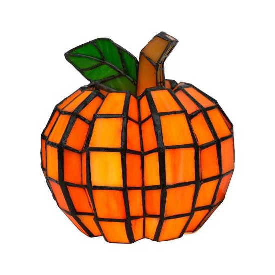Stained Glass Pumpkin Lantern Handmade Halloween Pumpkin Lamp Starry Night Glass Decor Indoor Fall