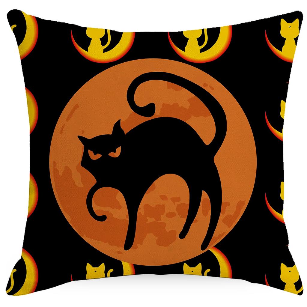 Halloween Pumpkin Ghost Print Pattern Cushion Cover Home Living Room Sofa Decoration Throw Pillow