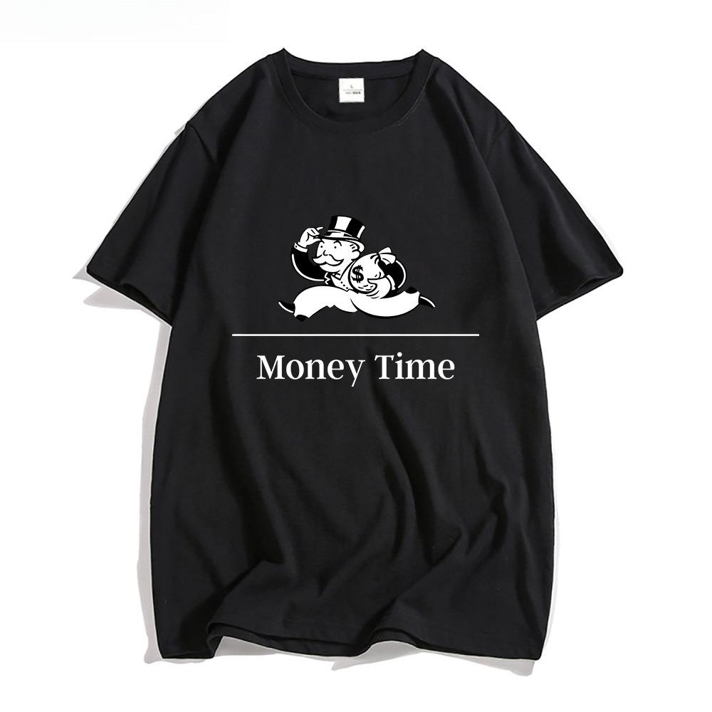 

MONOPOLY MAN Money mens 100cotton Tshirt hiphop regular style Mens Womens oversized Y2K Tee Casual Loose Outdoor Street S