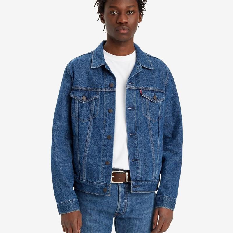 Levis Solid Color Comfortable Long Sleeve Denim Jacket Men Jackets Blue 72334-0408