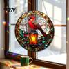 Lightweight Acrylic Party Supplies Christmas 2D Suncatcher, Stained Glass Style Black Cat Window Hanging, Holiday Hanging Door Plaques Colorful Plaque