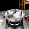 Stainless Steel Clear Soup Pot Single Pot Hot Pot Gas Stove Cooking Pot Cookware For Kitchen Stockpot Basin Silver