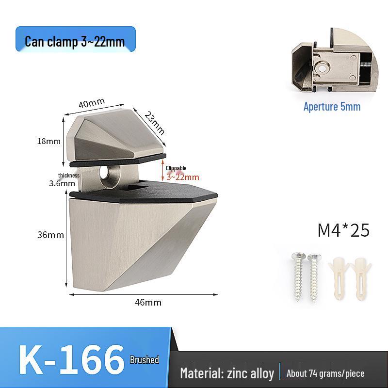 Adjustable Zinc Alloy Glass and Wood Shelf Clamp Bracket