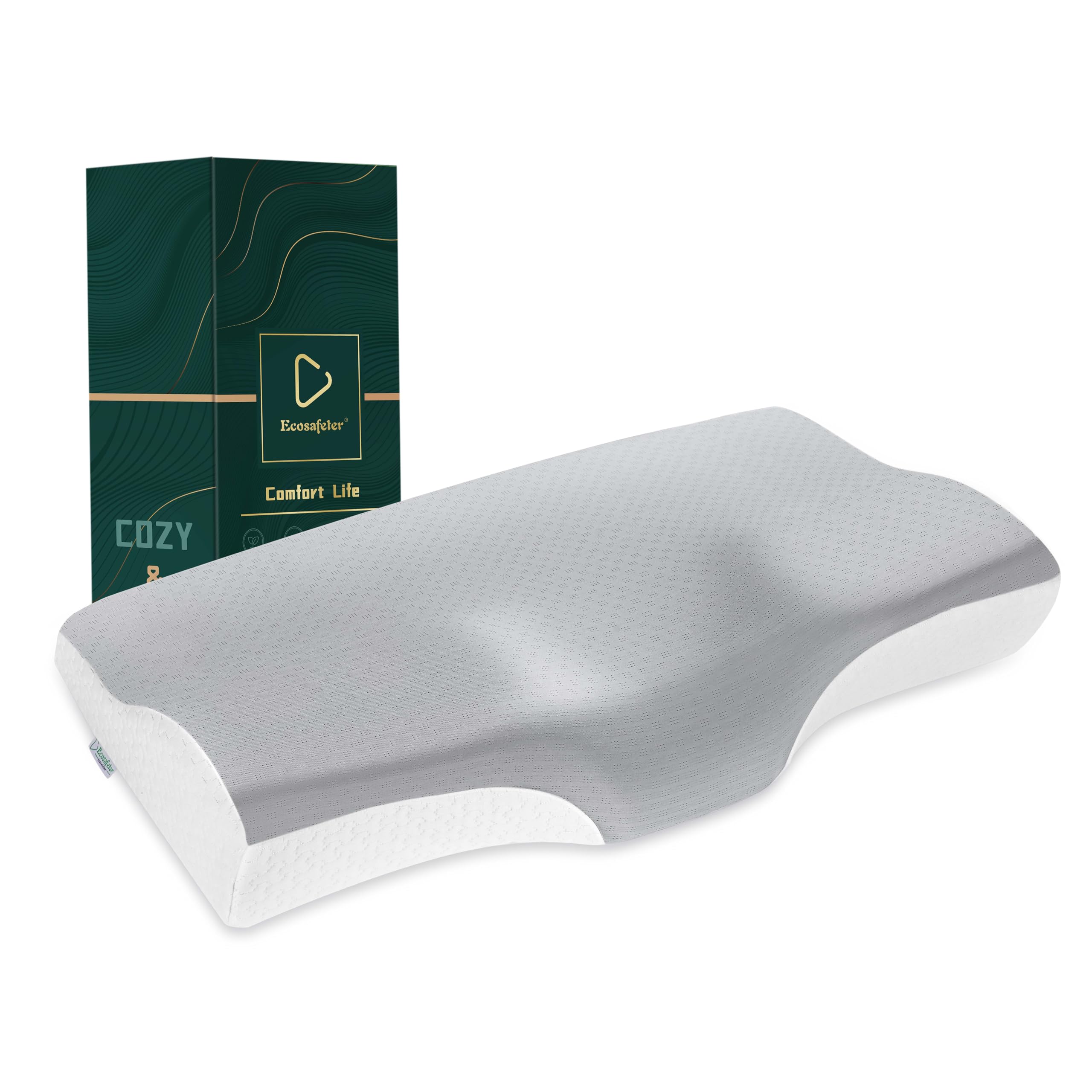 

Hotel Quality Memory Foam Pillow for Deep Neck Temperature Moisture Snoring Suitable for Back or Side Washable High or Construction 5-Star -