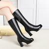 Fashion GKTINOO Women's Boots High Heel Winter Genuine Leather Natural Wool Warm Women Long Boots 2025 New Tassel Mid-Calf Boots Ladies