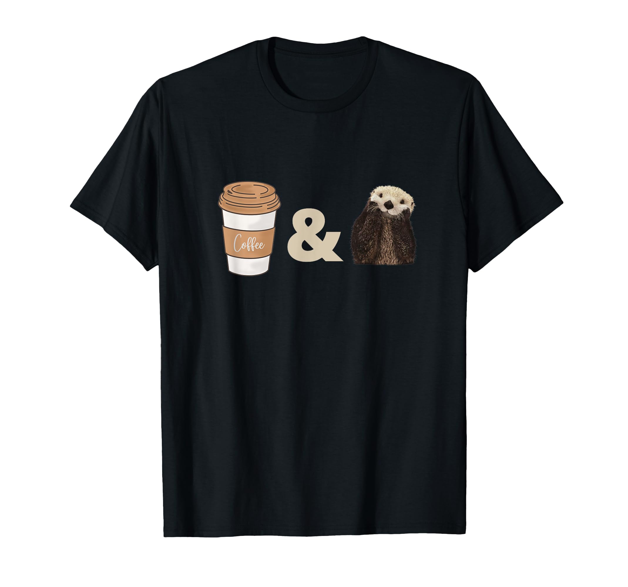 

Coffee and Cute Sea Otter T-Shirt чёрный