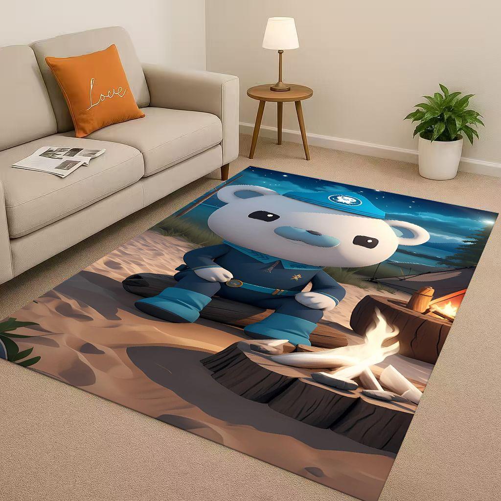 Cute Octonauts Barnacles Cartoon Living Room Non-Slip Area Rug Carpet for Bedroom Playroom Sofa,Easy Clean Home Decor Doormat