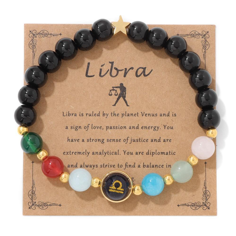 Zodiac Bracelet Bracelets Pisces Leo Virgo Colorful Stone African Beaded Bracelets Women Men Party Style Jewelry Gifts Bracelets