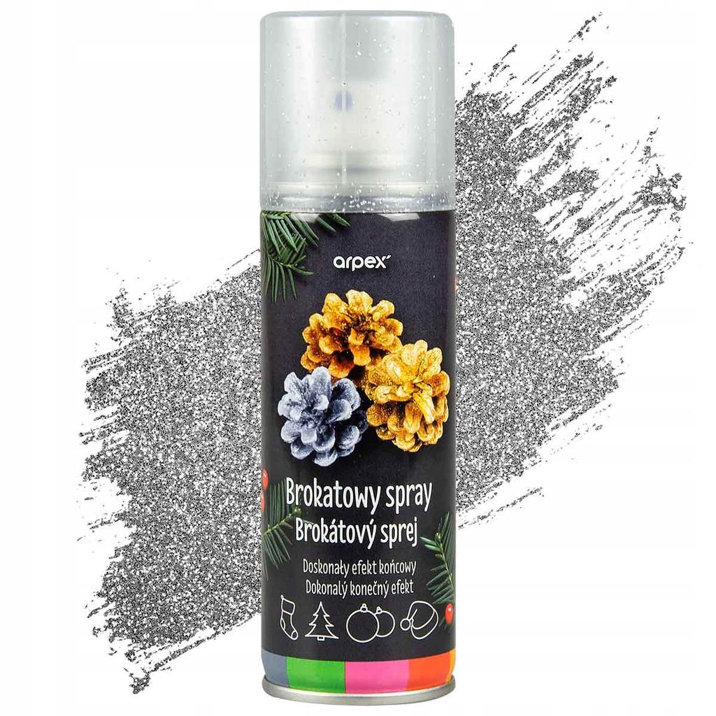Glitter Decorative Spray Silver 100
