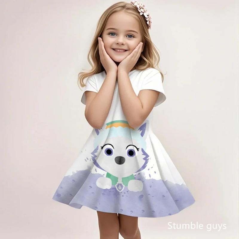 Paw Patrol Short Sleeve Dress For Girls Summer Casual Loose Beach 110