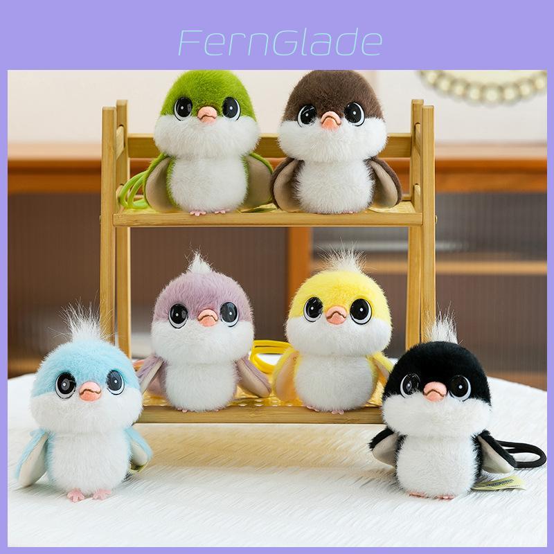 Plush Bird Toy Hanging Keychain For Kids Girl Boy Gift Soft Stuffed Animal Decor