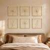 6 Pieces Square Wall Decoration with Open Frame Handmade-Style Floral Metal