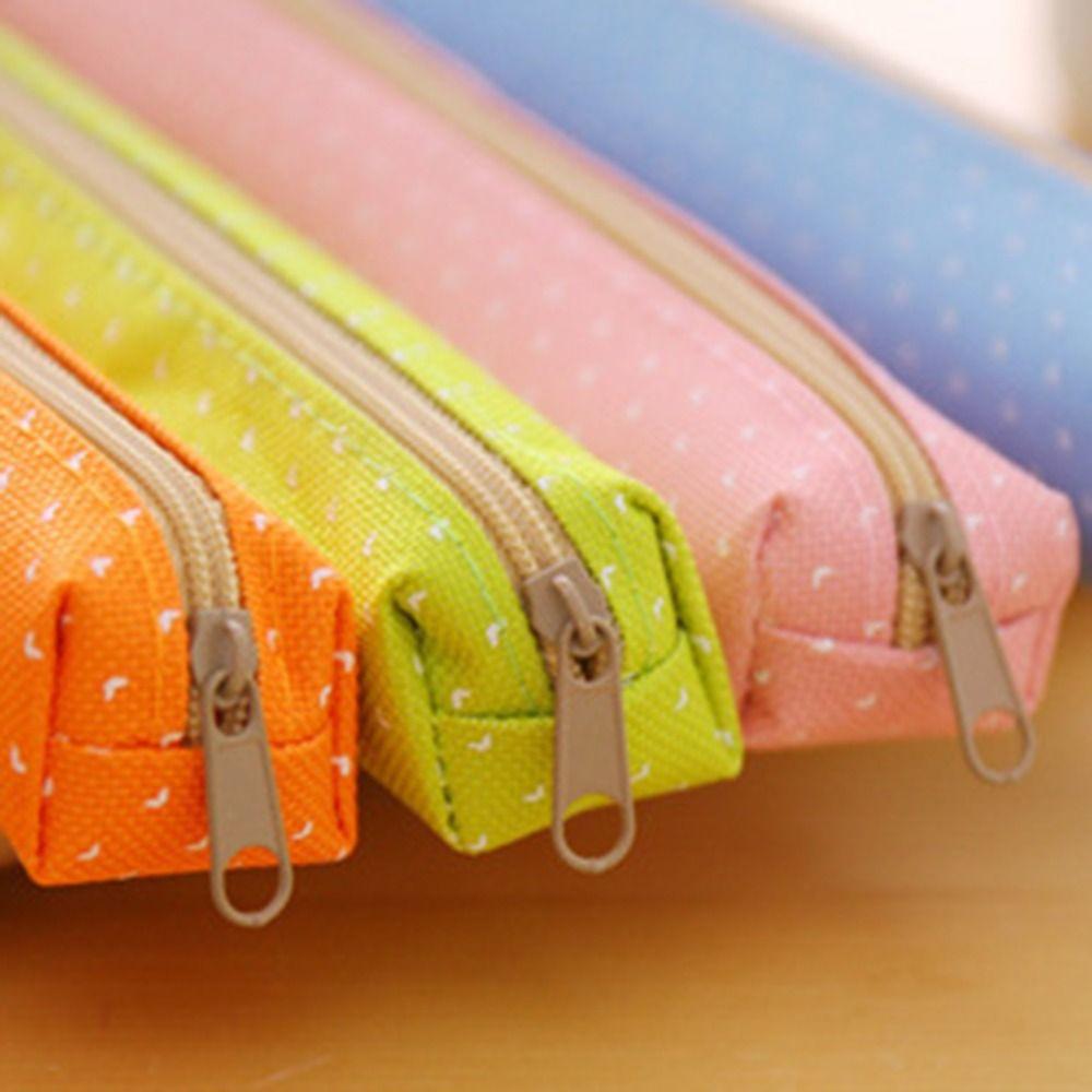 Long Strip Pencil Bag Candy Color Stationery Pouch Portable Pencil Case  Student