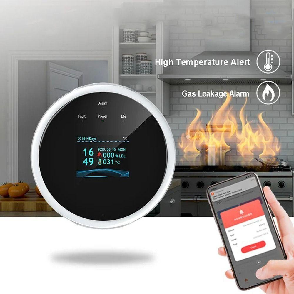 APP Control Wifi Natural Gas Leakage Detector Security Alarm System  For Home Kitchen