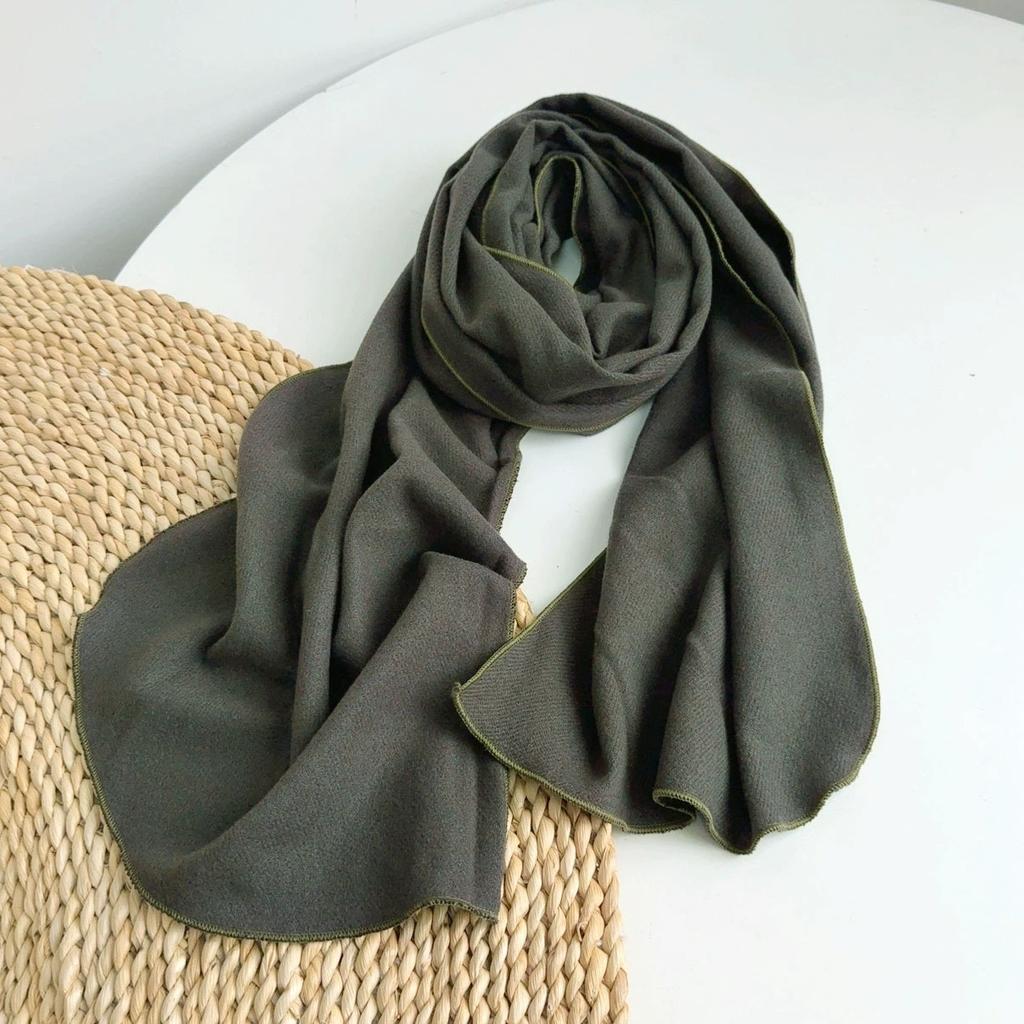 Faux Cashmere Scarf For Women Fashion Warm Autumn And Winter Neck Warmer Versatile Solid Color Long Scraves