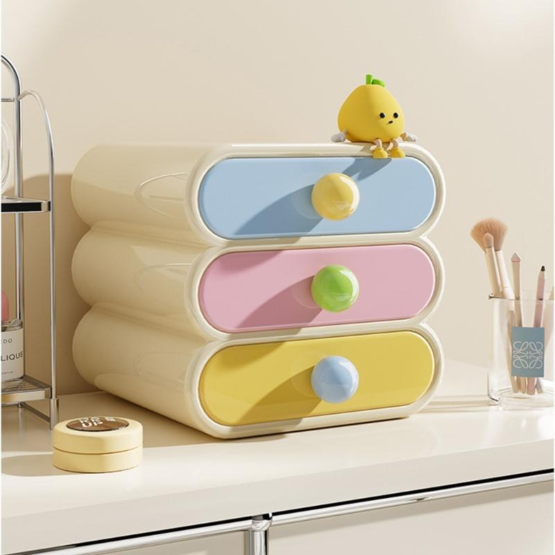 ABS PET Plastic Makeup Organizers Enhances Durability Long Time Use Cosmetic Storage Solution Space Saving