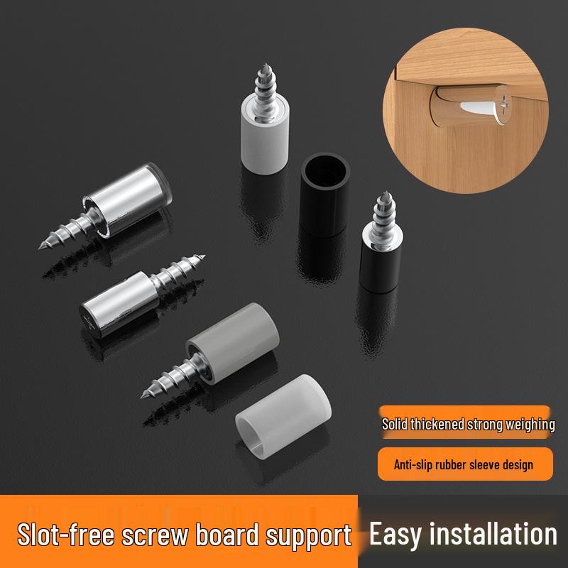 Integrated Self-Tapping Glass Shelf Bracket with Rubber Sleeve