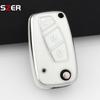 Tpu Car Key Case Cover For Fiat Panda Stilo Punto Doblo Grande Bravo 500 Ducato Minibus Folding Keychain Interior Accessories