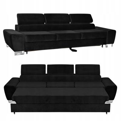 Canapé convertible 3 places avec f. Espagne Meubles Bosso Family velours noir