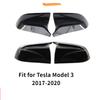 For Tesla Model 3 Rear View Door Wing Side Mirror Cover Caps Shell Case Rearview Cap Exterior Accessories Carbon Fiber