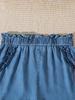 Girls' Fashionable & Versatile Lace-Trimmed Faux-Denim Shorts (Summer Style)