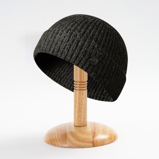 Herbst Winter Warme Gestrickte Hut Männer Frauen Einfarbig Rippen Mützen Hut Im Freien Winddichte Dicke Wandern Radfahren Hut