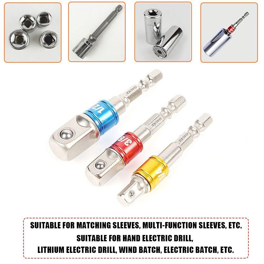 Converter Drill Socket Adapter With Hex Shank Drill Sockets Bit Driver Wrench