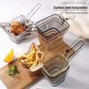 Square Mini Stainless Steel Frying Basket with Hook - Multipurpose Kitchen and Barbecue Rack