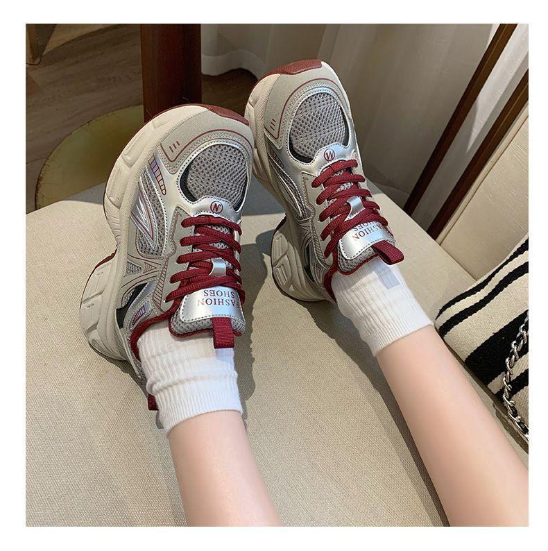 

Small sports platform dad shoes women s new versatile velvet heightening casual sports shoes 40 бордовый