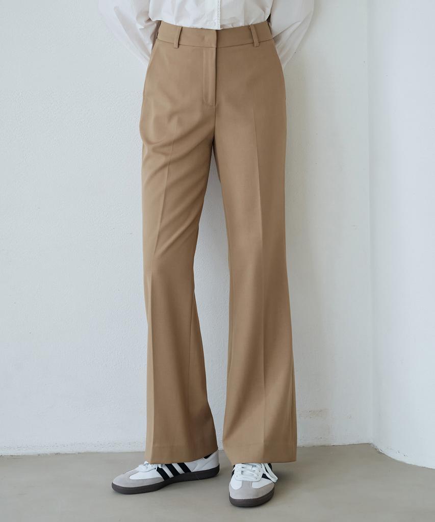 Deuloupisumeon Comfy Wool Slim Bootcut Slacks [Black]