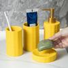 Ceramic Bath Accessories Set For Home Use, AntiSlip Toothbrush Cup Holder With Easy To Clean Glazed Finishes