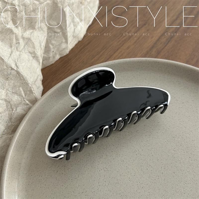 Medium & Large Acetate Acrylic Hair Claw Clip - Japanese & Korean Fashion, Versatile Solid Color Hair Accessories