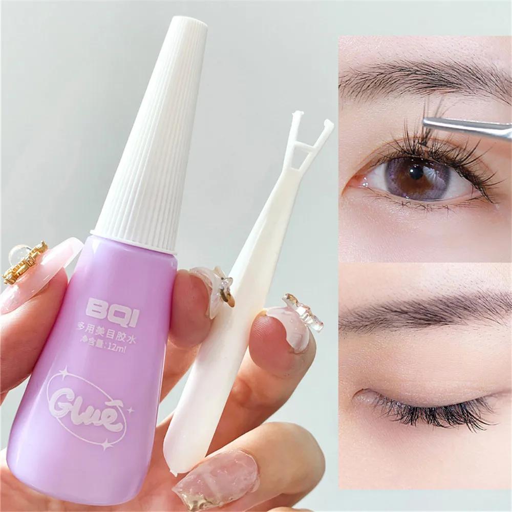 Eyelash Glue Clear Lash Glue for False Lashes Waterproof Long Lasting Quick Dry Adhesive Eyelashes Extension Glues with Tweezers
