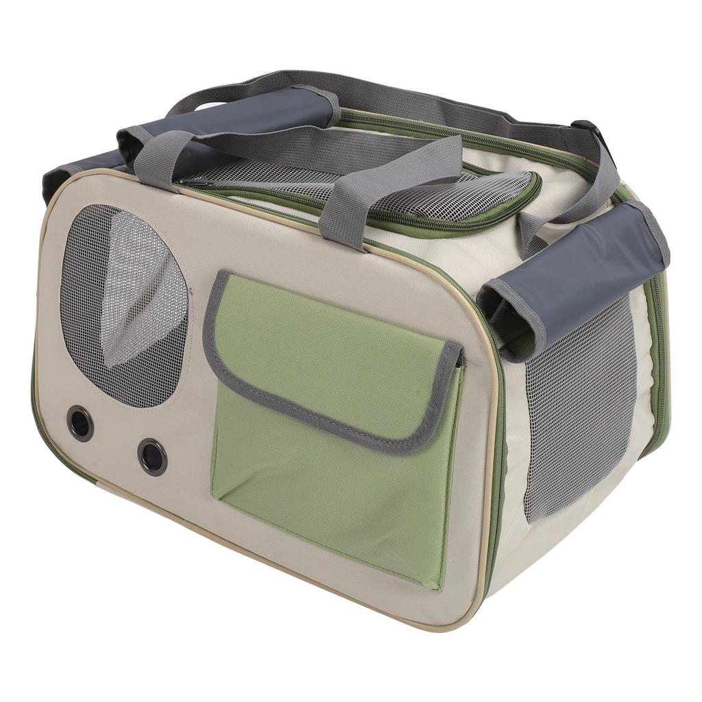 Pet Carrier Bag Brthable Foldable Oxford Cloth Steel Wire Frame Cat Travel Handbag with   Strap for Outdoor