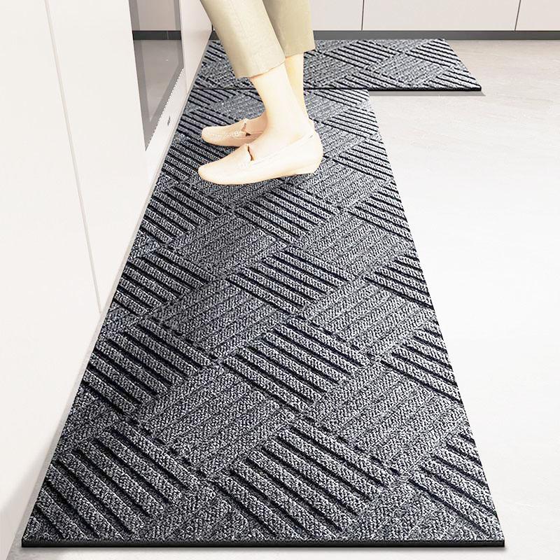Thin Rubber Door Mats for Indoor Outdoor Anti Slip Entrance Doormat Embossed Waterproof Kitchen Carpet Rugs Hallway Floor Mats