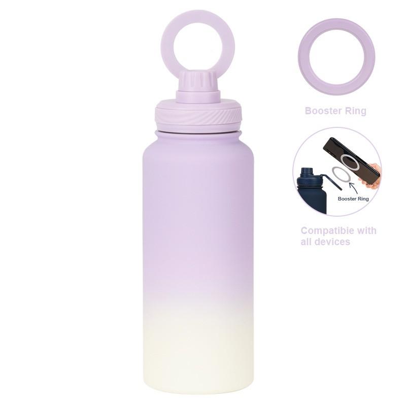 1L Vacuum Insulated Stainless Steel Travel Mug With Magnetic Phone Holder Leakproof Sport Water Bottle Outdoor Hiking Camping