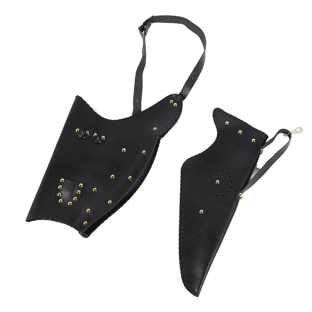 Archery Bow Carrier Black PU Leather Adjustable Arrow Quiver for Outdoor Sports Accessory