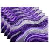 4/6 stuks Set Paars Marmer Agaat Glitters Patroon Placemats, Seizoensgebonden Dagelijkse Feestdecoratie Geschikt voor Huis Keuken Eetkamer Feest Binnen En